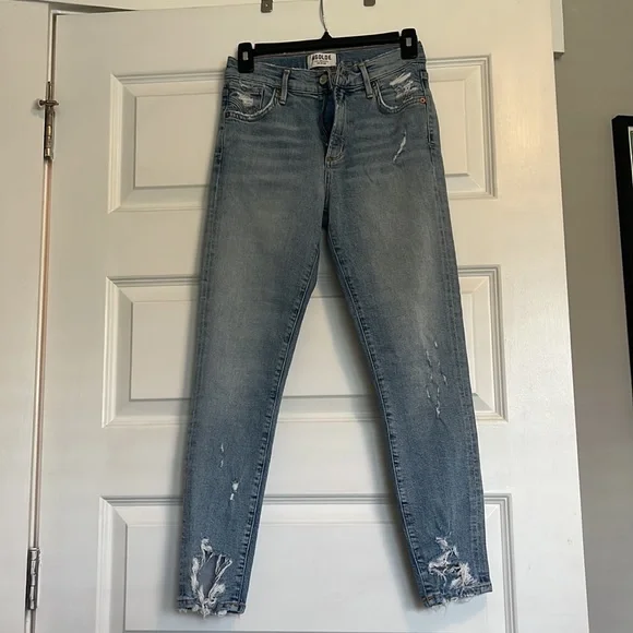 AGOLDE Sophie crop distressed ankle straight jeans - Picture 2 of 4